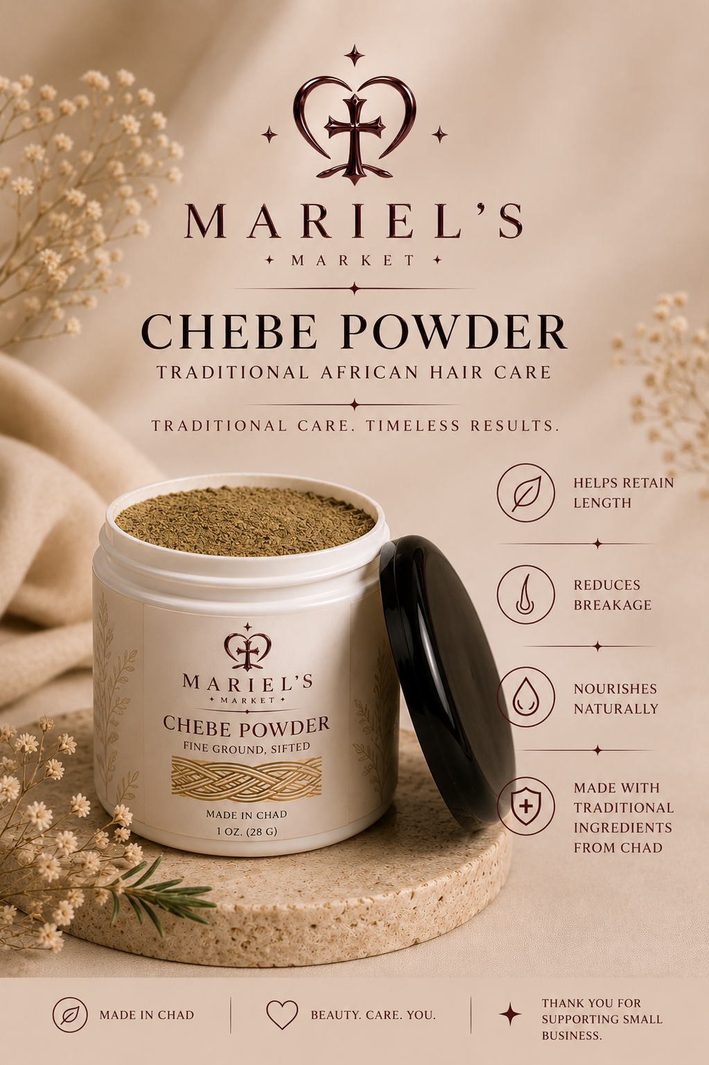 Pure Chadian Chebe Powder, 28g