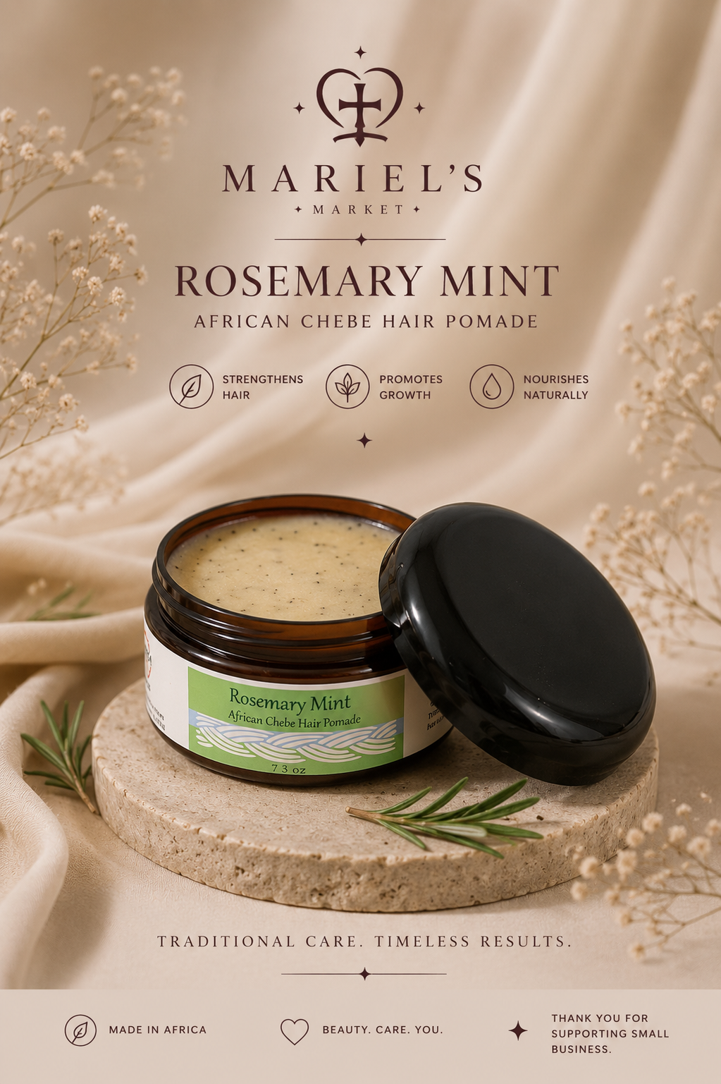 Rosemary, Chebe, & Mint Hair Growth Pomade